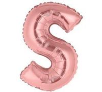 ballon aluminium lettre s 36cm or rose - surprisez vous balm0rgls Rose G