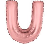 ballon aluminium lettre u 36cm or rose - surprisez vous balm0rglu Rose G