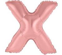 ballon aluminium lettre x 36cm or rose - surprisez vous balm0rglx Rose G