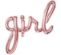 ballon aluminium lettres girl 77x70cm or rose - partydeco fb43m-019r Rose G