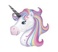BALLON ALUMINIUM LICORNE SOURIANTE 74X76CM PASTEL