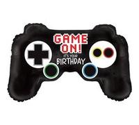 ballon aluminium manette jeu anniversaire 79x46cm - grabo 35020-p Noir G