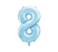 Ballon aluminium numéro "8" bleu 86 cm