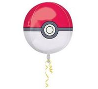 ballon aluminium orbz poké ball pokémon 38x43cm - amscan 2946401 Rouge G