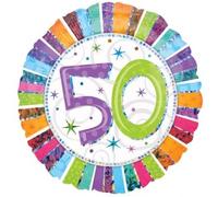 Amscan ballon en aluminium 50 ans multicolore 15 cm or