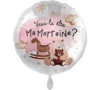 ballon aluminium rond demande marraine ours 43cm - générique 1211-fre