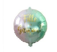 ballon aluminium rond gender reveal 35cm bicolore - sud trading cd7375 Rose G