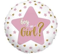 ballon aluminium rond gender reveal boy or girl 46cm - grabo g78001-p Multicolore G