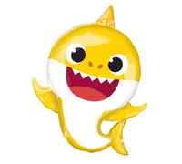 ballon aluminium figurine baby requin 66x53cm jaune - 4076001