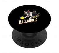 Ballon Amusant de Boston Terrier de Boston Chasing Bostie Ball PopSockets PopGrip Adhésif