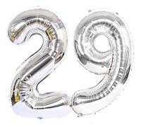 Ballon Anniversaire 29 Ans argenté, 100 CM Ballon Chiffre Numéro 29 argenté Décoration Anniversaire 29 Ans Décoration Fête Vole Grâce à l'Hèlium Happy Birthday Deco Ballons 29 Ans Anniversaire