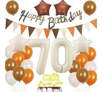 Ballon Anniversaire 70 ans, Ballon Boho Beige 70 ans Femme Homme, Ballons 70 ans Beige, Décoration Vintage 70 ans anniversaire, Ballons 70 Femmes Anniversaire Décoration Fête Marron