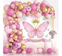 Ballon Anniversaire Arche Princesse - MARSEE - 100pcs Kit Guirlande Ballon Décoration pour Anniversaire Papillon F BALLON DECORATIF