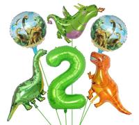 Ballon Anniversaire Dinosaure 2 Ans, 6 Pièces Ballon Helium Dinosaures, Décoration Dinosaure Anniversaire 2 Ans, Ballons Dino pour Enfants Anniversaires Babyparty Jungle Party