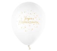 Ballon Anniversaire Or x8