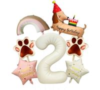 Ballon Anniversaire Teckel, 7 Pièces Ballons en Aluminium Chiens
