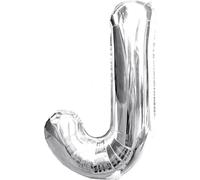 Ballon argenté à l'hélium en forme de lettre J 40 cm Décoration de fête