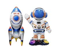 Ballon Astronaute 1 Pièce Et Ballon Fusée 1 Pièce, Ballons Créatifs en Aluminium, Ballons De Dessin Animé pour Enfants, Décoration De Fête À Thème Spatial