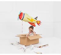 Ballon avion 91x39cm jaune / rouge