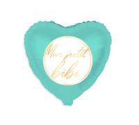 Ballon - BABY SHOWER - Métallique - 48 CM - Bleu - Paille de gonflage incluse