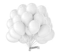 Ballon Blanc • 100 Pièces • Fabriqué en UE • BIO Premium • 100% Latex Naturel • Adapté à l'Hélium • Ballons de Baudruche • Pour Anniversaire et Mariage