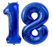 Ballon bleu foncé en forme de chiffre 18 - 10 ans - Bleu foncé - Décoration d'anniversaire - Ballon géant - 10 ans - Pour fête, mariage, anniversaire d'enfant, anniversaire