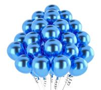 Ballon Bleu Métalliques 100 Pièces,12 Pouce Ballons de Baudruche Matt Chromé Bleu en Helium Gonflable,Décoration pour Anniversaire, Mariage Decoration