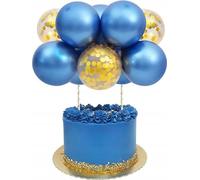 Ballon Bleu Or Topper Cake Birthday Party Decoration