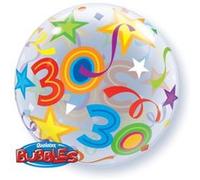 Ballon Bubble étoiles 30 56 Cm 22 Qualatex© - Multicolores - Diamètre: 22 / 56 cm or G