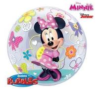 Ballon Bubble Minnie Mouse™ 56 Cm 22 Qualatex© - Multicolores - Diamètre: 22 / 56 cm vert G