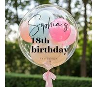 Ballon bulle transparent Jumbo personnalisable 46 cm/61 cm/91 cm | Ballon avec décalcomanie personnalisée pour mariages, anniversaires, remises de diplômes | Ballons transparents personnalisés avec