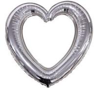 ballon cadre cŒur photobooth 61x63cm argent - sud trading cd5251 Gris G