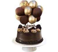 Ballon Cake Topper Brown Gold Birthday Decoration