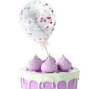 Ballon Cake Topper Pink Confetti Birthday Decoration