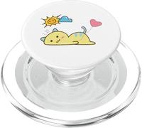 Ballon Chat Paresseux couché Autour d'un cœur Mignon Chat Mignon Design Kawaii PopSockets PopGrip pour MagSafe