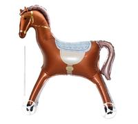 Ballon Cheval XXL,Ballon Gonflable en Forme de Cheval Debout,Décor Fête Anniversaire de Cheval,Joli Poney,Décoration d'école d'équitation,Cheval marron