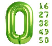 Ballon chiffre 0 en feuille Mylar pour décoration de fête d'anniversaire, anniversaire de mariage - 101,6 cm - Jumbo ballon à l'hélium en forme de chiffre 0 - 101,6 cm - Vert clair