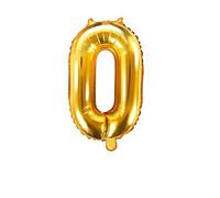 Ballon Chiffre 0 Or 35 cm - SkyLantern - Décoration de fête - Restent gonflés et flottent plus longtemps