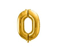 Ballon aluminium numéro "0" doré 86 cm