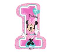 Amscan Ballon chiffre 1 aluminium Minnie 48 x 71 cm rose