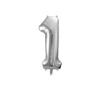 Ballon chiffre 1 - Argent - 86 cm - Gonflable à l'hélium - Décoration de fête - Anniversaire