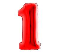 ballon aluminium chiffre 1 102cm rouge - grabo 081r-p Rouge
