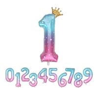 Ballon Chiffre 1 Helium Anniversaire Bleu Rose Chiffres 1 ans Couleur Ballon Numéro 1 ans Birthday XXL 100cm