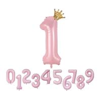 Ballon Chiffre 1 Helium Anniversaire Rose Chiffres 1 ans Rose Ballon Numéro 1 an Birthday XXL 100cm