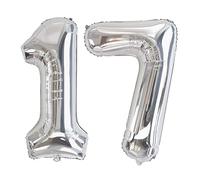 Ballon Chiffre 17/71 Argent Anniversaire Numero 17/71 Deco Birthday, Number 17/71 Ballon Party Deco Soutenir helium - 40pouces