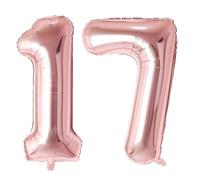 Ballon Chiffre 17/71 Or Rose Anniversaire Numero 17/71 Deco Birthday, Number 17/71 Ballon Party Deco Soutenir helium - 40pouces