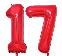 Ballon Chiffre 17/71 Rouge Anniversaire Numero 17/71 Deco Birthday, Number 17/71 Ballon Party Deco Soutenir helium - 40pouces