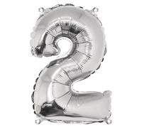 Rayher Ballon gonflable chiffre 2, anniversaire, jubilé, 40 cm argenté, 87034606