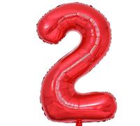 Ballon Chiffre 2 Rouge Anniversaire Numero 2 Deco Birthday, Number 2 Ballon Party Deco Soutenir helium - 100CM