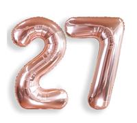 Ballon Chiffre 27 Rose Gold Géant: 40 Pouces 101 cm Grand Ballons Anniversaire Rosegold Numero 72 ans à Hélium Ballon de Baudruche Mylar Décoration